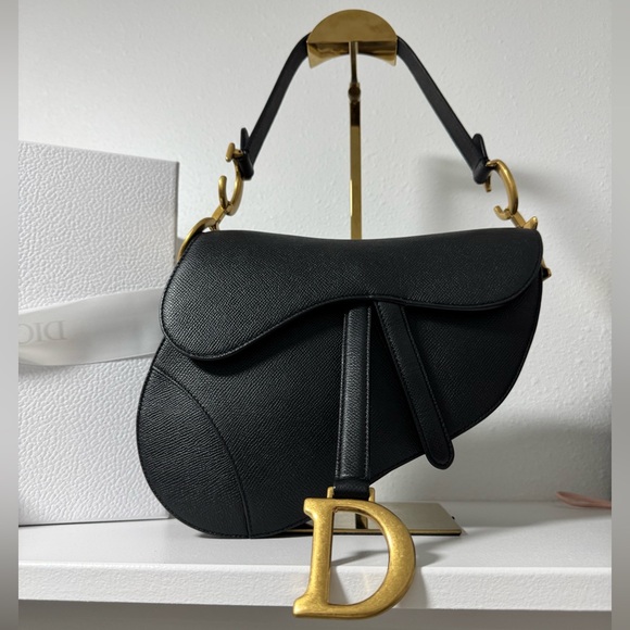 Dior Handbags - *Sale* Dior Saddle Bag- Black Grained Calfskin